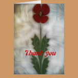 The marbling of art poppy  thank you Card cards