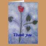 The marbling of art red rose thank you card cards