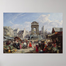 The Market and Fountain of the Innocents Poster