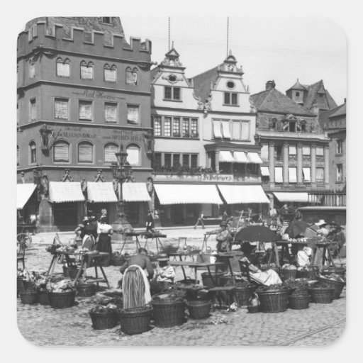 The Market Place at Trier, c.1910 Sticker