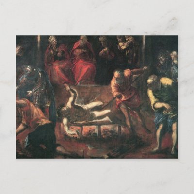 The Martyrdom of St. Lazarus by Tintoretto Postcard