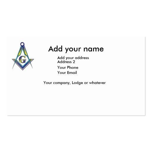 The Masoniic Card Business Card