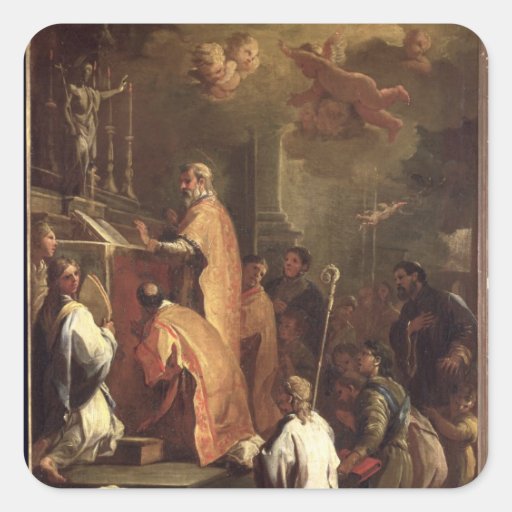 The Mass of St. Gregory Square Stickers