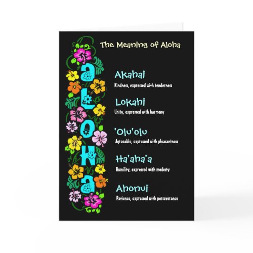 The Meaning of Aloha card
