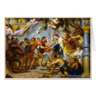 The Meeting of Abraham and Melchizedek Rubens art Greeting Cards