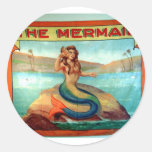 the mermaid round stickers