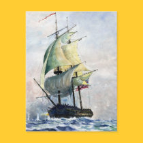 The Mighty Ship- postcard