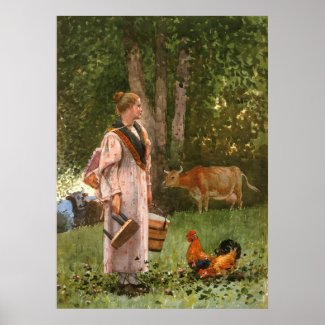 The Milk Maid, by Winslow Homer print