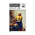 The Milkmaid [1]. By Johannes Vermeer Stamp