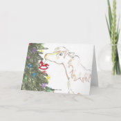 The mini and the Christmas tree Greeting Card