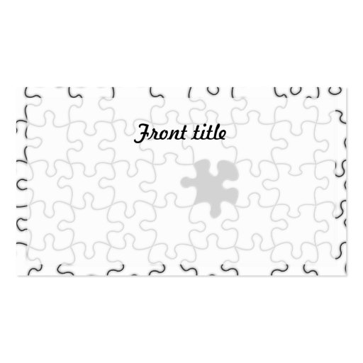 The Missing Puzzle Piece Background Template Business Card Templates (front side)