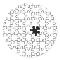 The Missing Puzzle Piece Background Template Round Stickers