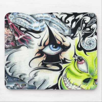 the modern tattoo flash mousepad by dsilva. tattoo flash mouse pad