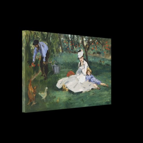 The Monet Family in Their Garden - Édouard Manet Canvas Prints
