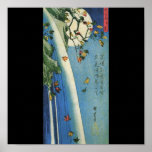 The Moon over a Waterfall circa 1800's. Japan. posters