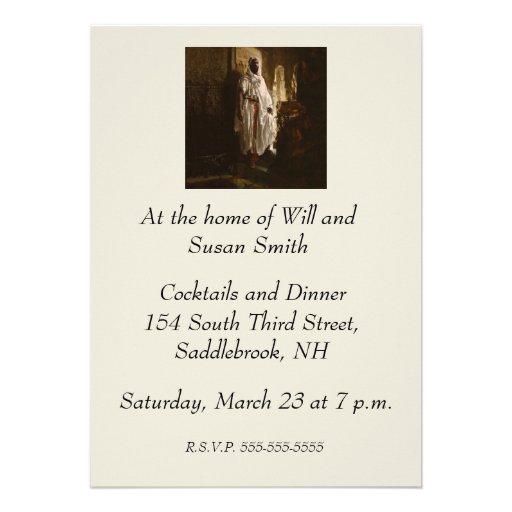 The Moorish Chief African Art Personalized Invitations