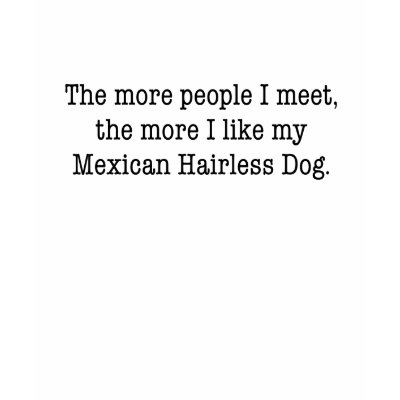 The More I Like My Mexican Hairless Dog TShirt by snizzle