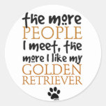 The More People I Meet ... Golden Retriever Sticker