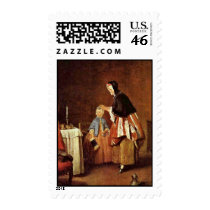 The Morning Toilet By Chardin Jean-Baptiste Siméon Postage Stamps