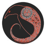 The Morrigan Celtic Raven Stickers, Black