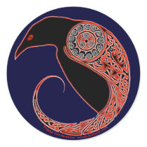 The Morrigan Celtic Raven Stickers, Blue