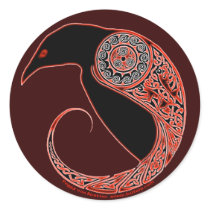 The Morrigan Celtic Raven Stickers, Brown
