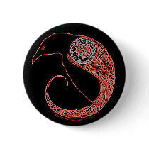Die Morrigan Raven Celtic knotwork Pins & Buttons