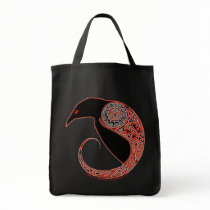 The Morrigan Raven Celtic knotwork tote bags by Beltain The Morrigan Raven Celtic knotwork tote bags