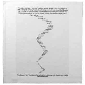 The Mouse's Tale by Lewis Carroll Wonderland Printed Napkin
