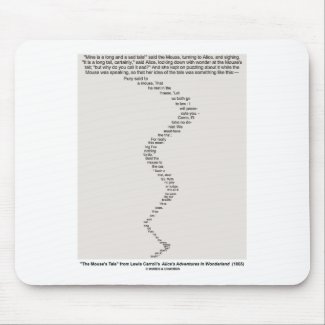 The Mouse's Tale by Lewis Carroll Wonderland Poem Mouse Pad