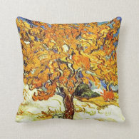 The Mulberry Tree, Vincent van Gogh. Vintage art Pillow