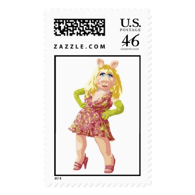The Muppets Miss Piggy standing flowered dress postage