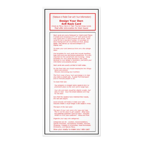 The MUSEUM Artist Series 4x9 Rack Card Template1 rackcard