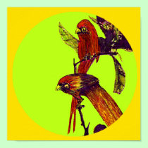 The MUSEUM Artist Series YellowPantone1485cSqCircl posters