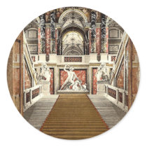 The Museum of Arts, the staircase, Vienna, Austro- Round Sticker