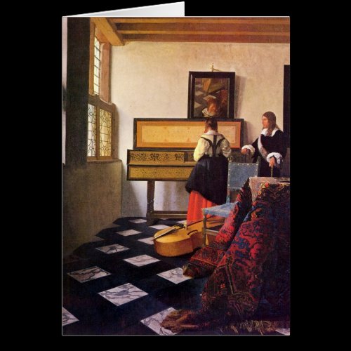 The music lesson by Johannes Vermeer Cards