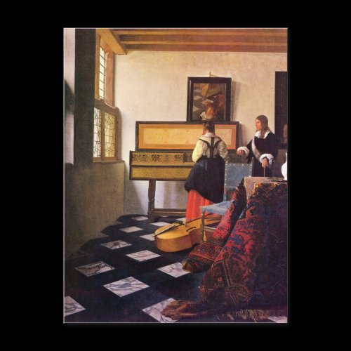 The music lesson by Johannes Vermeer Postcards