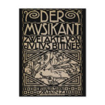 The Musician by: Koloman Moser 1909 Postcard
