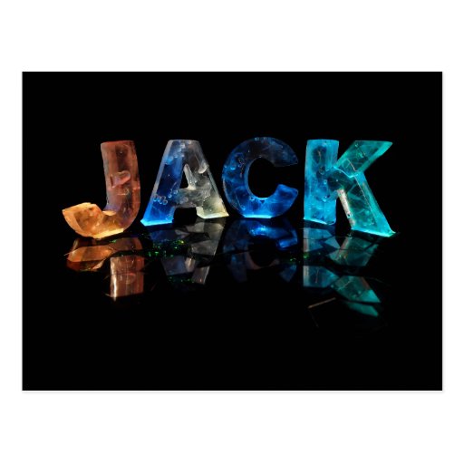 The Name Jack In 3D Lights Photograph Postcard Zazzle