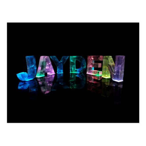 The Name Jayden in 3D Lights (Photograph) Postcard | Zazzle
