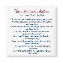 The National Anthem by Francis Scott Key 1814 Fridge Magnet