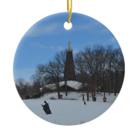 The National Blue Army Shrine Round Ceramic Ornament