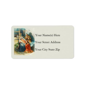 The Nativity Vintage Address Label