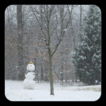 "The Neighbor's Snowman" Square Sticker