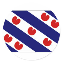 The Netherlands Friesland Flag Round Stickers