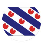 The Netherlands Friesland Flag Round Stickers