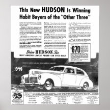 The New 1940 HUDSON Automobile Poster
