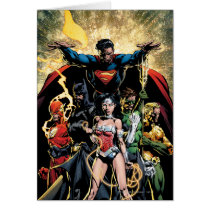 justice league new 52, jl new52, superman, wonder woman, aquaman, flash, cyborg, darkseid, batman, green lantern, dc comics, comic book covers, super heroes, Card with custom graphic design