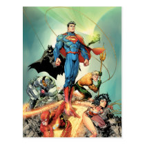 justice league new 52, jl new52, superman, wonder woman, aquaman, flash, cyborg, darkseid, batman, green lantern, dc comics, comic book covers, super heroes, Cartão postal com design gráfico personalizado