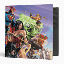 justice league new 52, jl new52, superman, wonder woman, aquaman, flash, cyborg, darkseid, batman, green lantern, dc comics, comic book covers, super heroes, Binder with custom graphic design